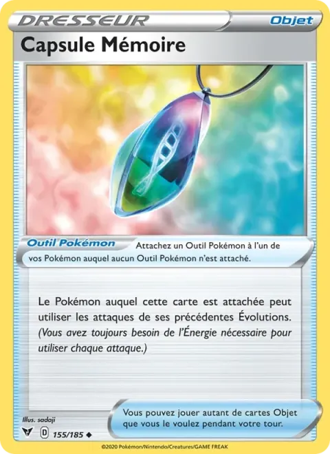 Carte Pokémon Capsule Mémoire 155/185, extension Voltage Éclatant