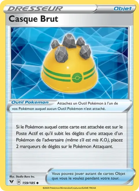 Carte Pokémon Casque Brut 159/185, extension Voltage Éclatant