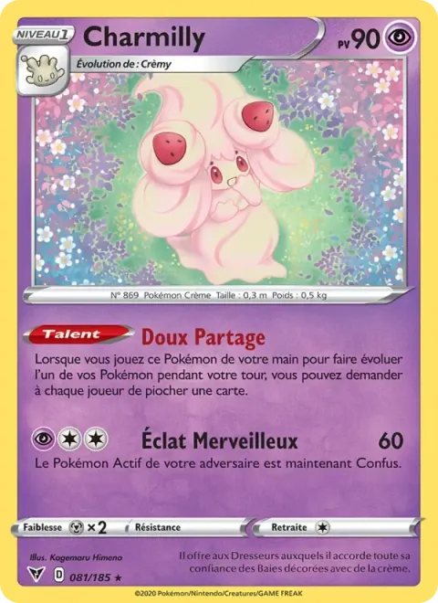 Carte Pokémon Charmilly 081/185, extension Voltage Éclatant