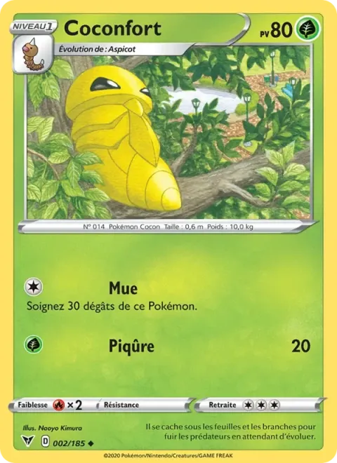 Carte Pokémon Coconfort 002/185, extension Voltage Éclatant
