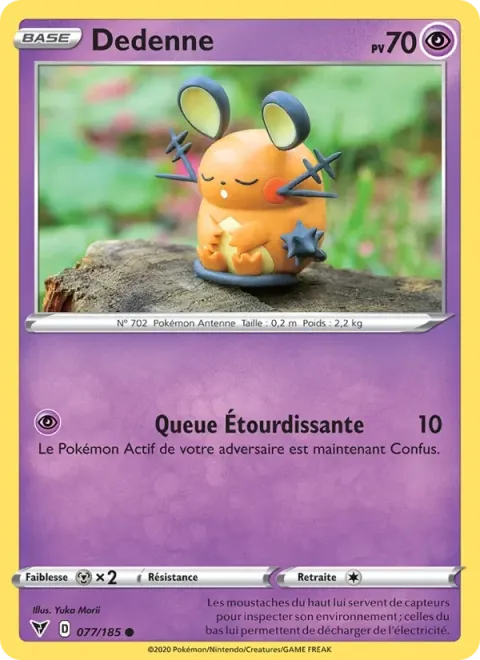 Carte Pokémon Dedenne 077/185, extension Voltage Éclatant
