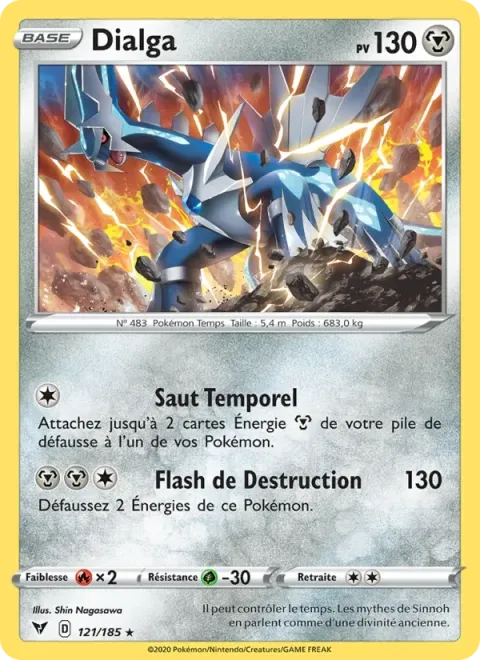 Carte Pokémon Dialga 121/185, extension Voltage Éclatant