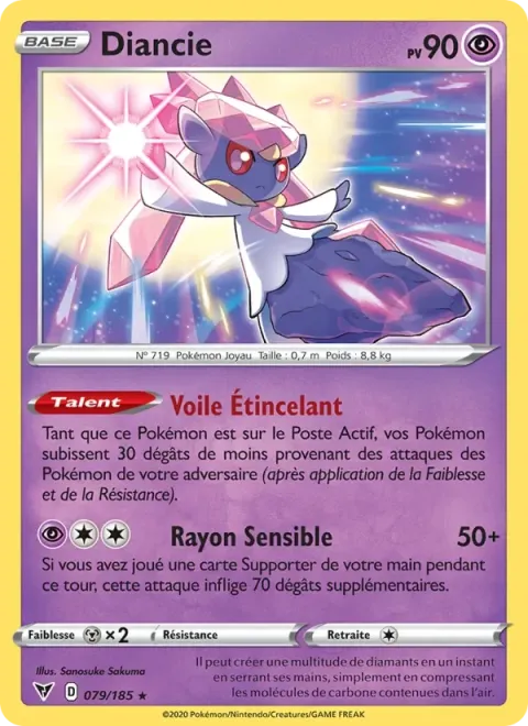 Carte Pokémon Diancie 079/185, extension Voltage Éclatant