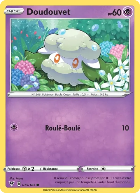 Carte Pokémon Doudouvet 075/185, extension Voltage Éclatant