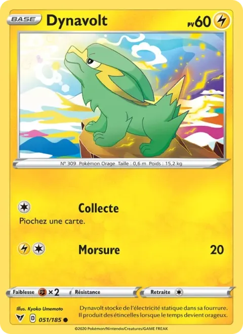 Carte Pokémon Dynavolt 051/185, extension Voltage Éclatant