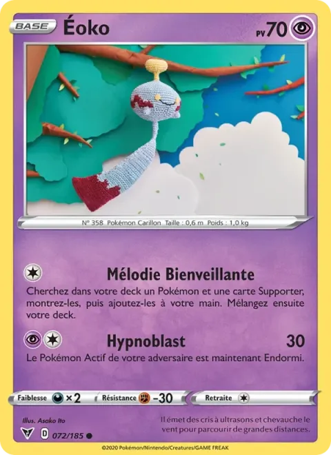 Carte Pokémon Éoko 072/185, extension Voltage Éclatant