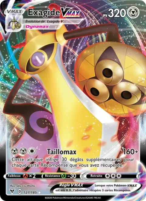 Carte Pokémon Exagide VMAX 127/185, extension Voltage Éclatant