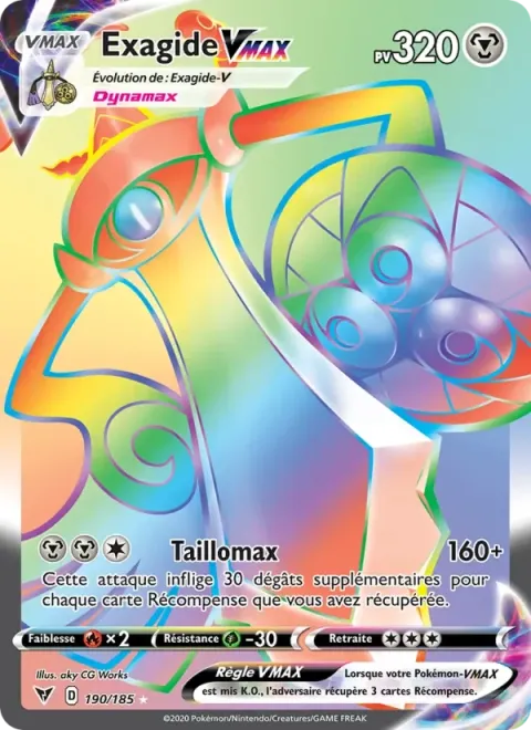 Carte Pokémon Exagide VMAX 190/185, extension Voltage Éclatant