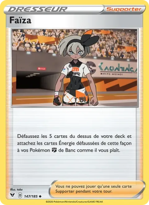 Carte Pokémon Faïza 147/185, extension Voltage Éclatant