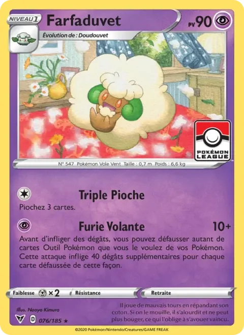 Carte Pokémon Farfaduvet 076/185, extension Voltage Éclatant