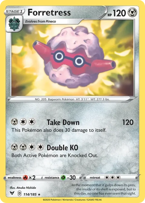 Carte Pokémon Foretress 114/185, extension Voltage Éclatant