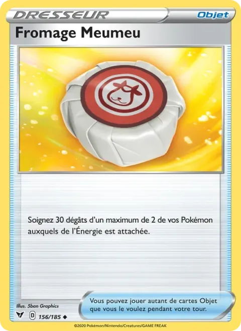 Carte Pokémon Fromage Meumeu 156/185, extension Voltage Éclatant