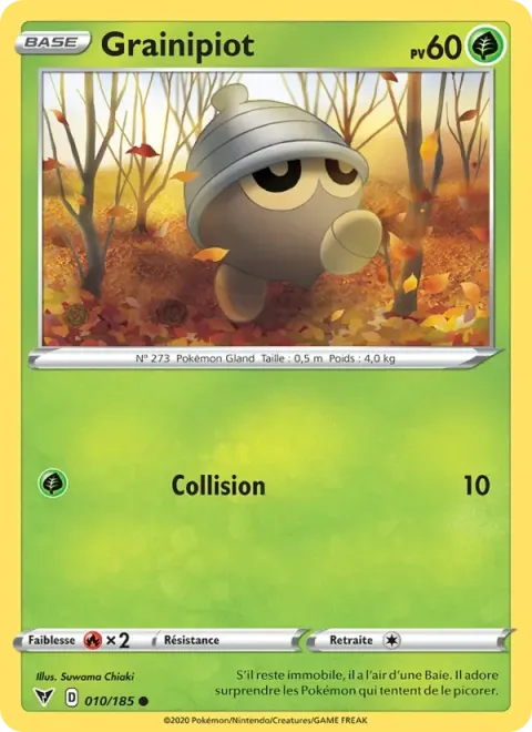Carte Pokémon Grainipiot 010/185, extension Voltage Éclatant