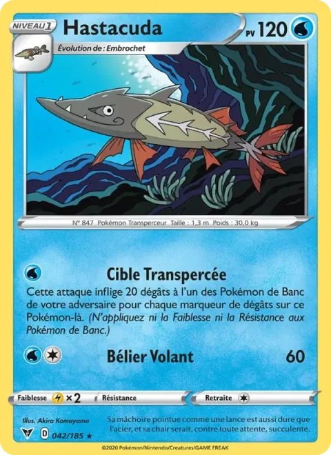 Carte Pokémon Hastacuda 042/185, extension Voltage Éclatant