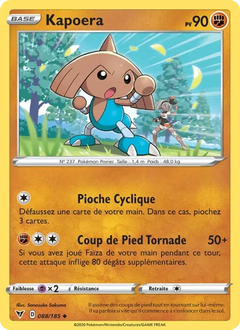 Carte Pokémon Kapoera 088/185, extension Voltage Éclatant