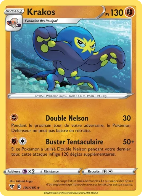 Carte Pokémon Krakos 101/185, extension Voltage Éclatant