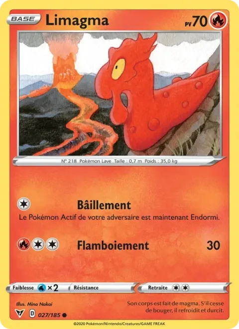Carte Pokémon Limagma 027/185, extension Voltage Éclatant