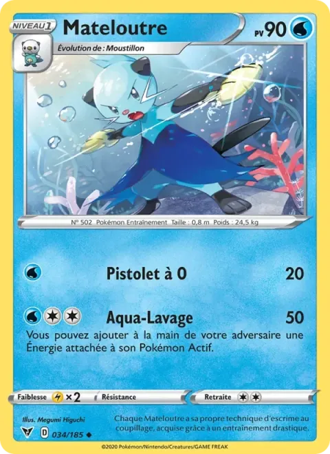 Carte Pokémon Mateloutre 034/185, extension Voltage Éclatant