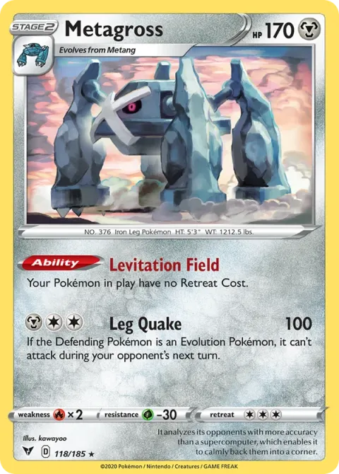 Carte Pokémon Métalosse 118/185, extension Voltage Éclatant