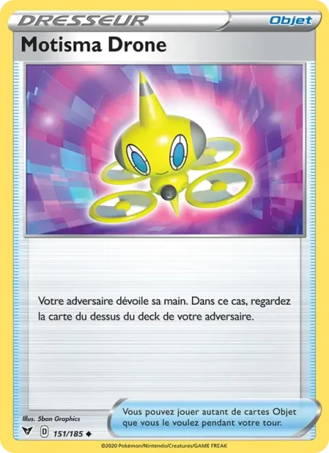 Carte Pokémon Motisma Drone 151/185, extension Voltage Éclatant