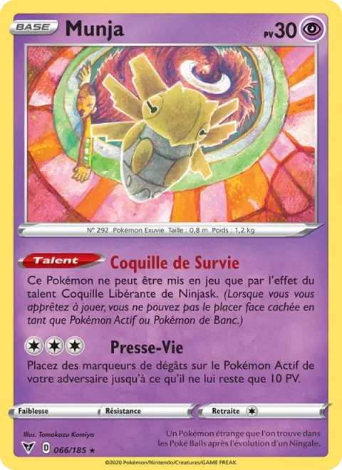 Carte Pokémon Munja 066/185, extension Voltage Éclatant