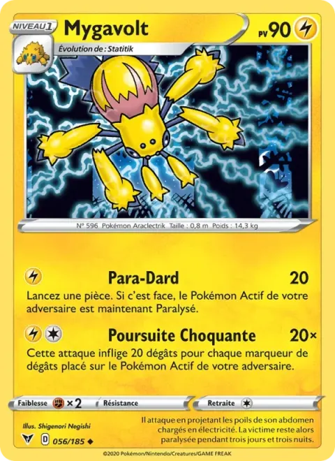 Carte Pokémon Mygavolt 056/185, extension Voltage Éclatant