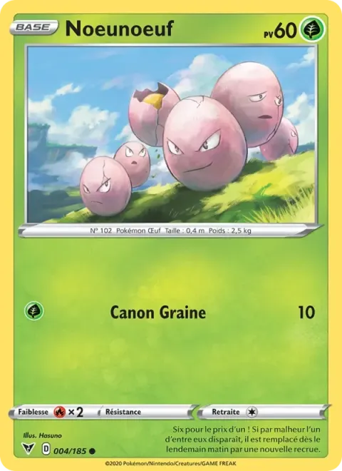 Carte Pokémon Noeunoeuf 004/185, extension Voltage Éclatant