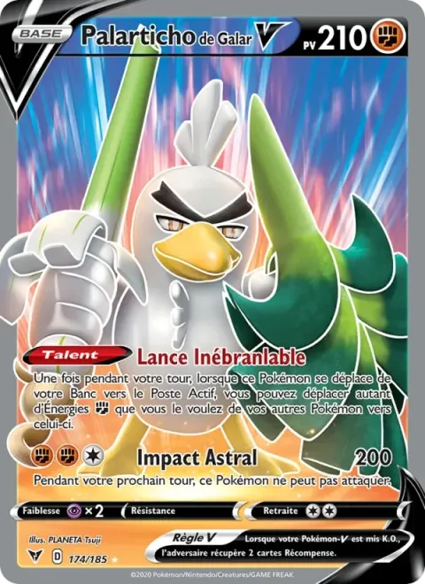 Carte Pokémon Palarticho de Galar V 174/185, extension Voltage Éclatant