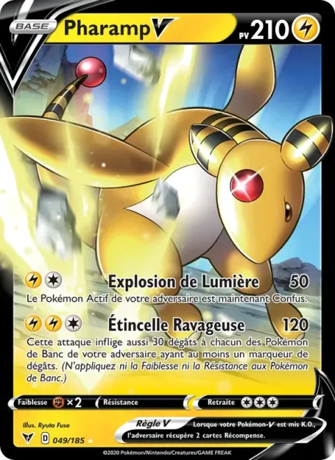 Carte Pokémon Pharamp V 049/185, extension Voltage Éclatant