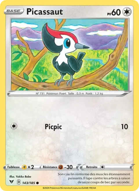 Carte Pokémon Picassaut 143/185, extension Voltage Éclatant