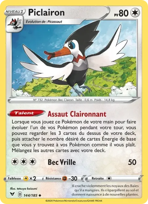 Carte Pokémon Piclairon 144/185, extension Voltage Éclatant