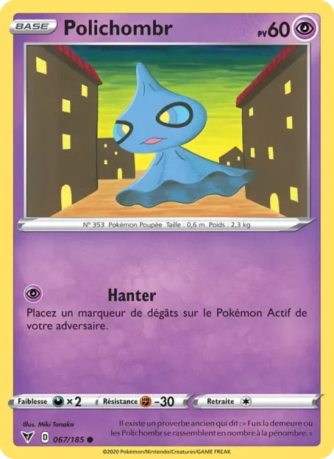 Carte Pokémon Polichombr 067/185, extension Voltage Éclatant