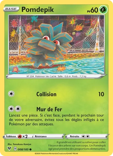 Carte Pokémon Pomdepik 008/185, extension Voltage Éclatant