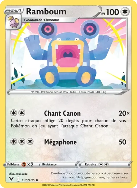 Carte Pokémon Ramboum 136/185, extension Voltage Éclatant