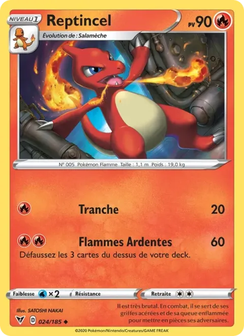 Carte Pokémon Reptincel 024/185, extension Voltage Éclatant