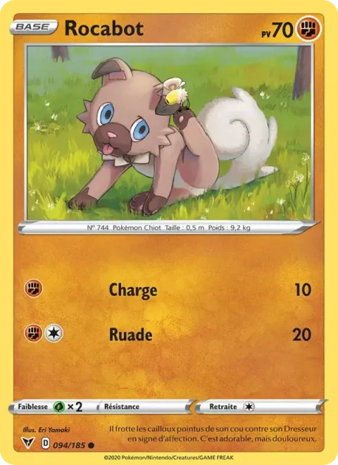 Carte Pokémon Rocabot 094/185, extension Voltage Éclatant