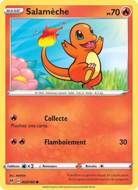 Carte Pokémon Salamèche 023/185, extension Voltage Éclatant