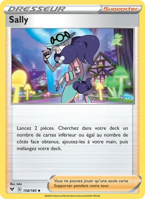 Carte Pokémon Sally 158/185, extension Voltage Éclatant