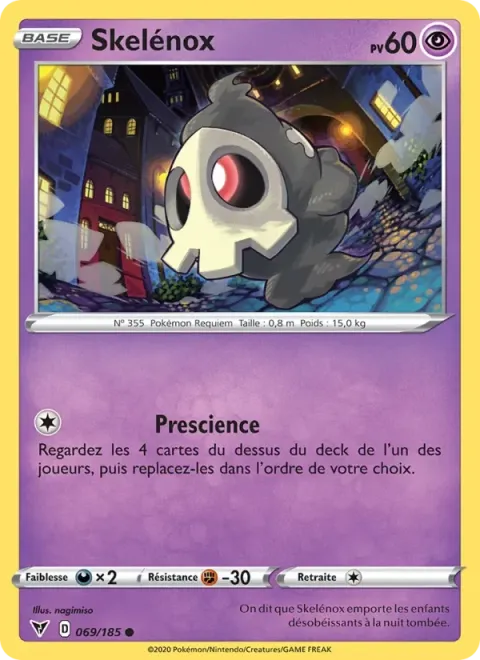 Carte Pokémon Skelénox 069/185, extension Voltage Éclatant