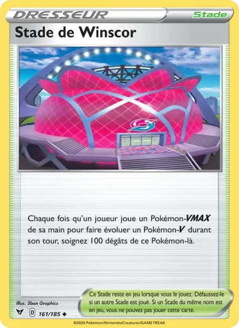 Carte Pokémon Stade de Winscor 161/185, extension Voltage Éclatant
