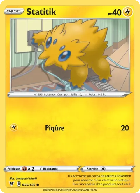 Carte Pokémon Statitik 055/185, extension Voltage Éclatant