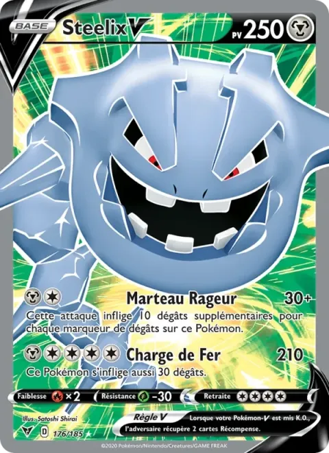Carte Pokémon Steelix V 176/185, extension Voltage Éclatant