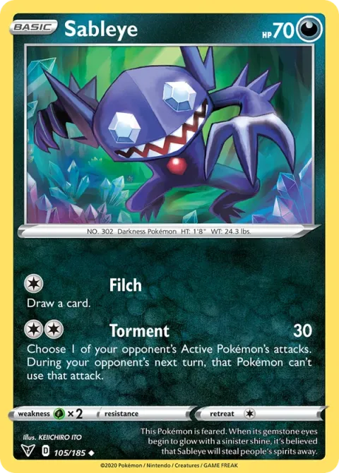 Carte Pokémon Ténéfix 105/185, extension Voltage Éclatant