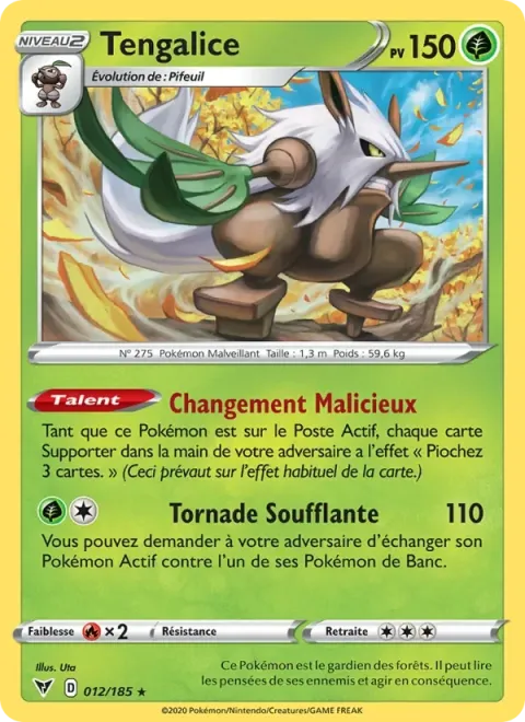 Carte Pokémon Tengalice 012/185, extension Voltage Éclatant