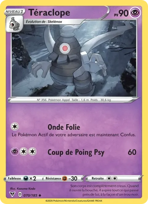 Carte Pokémon Téraclope 070/185, extension Voltage Éclatant