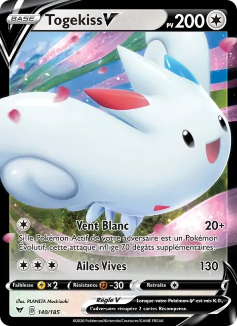 Carte Pokémon Togekiss V 140/185, extension Voltage Éclatant