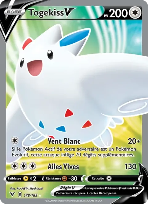 Carte Pokémon Togekiss V 178/185, extension Voltage Éclatant