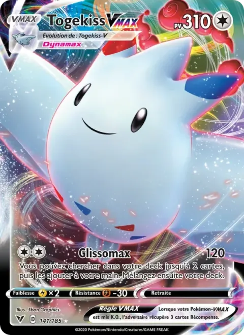 Carte Pokémon Togekiss VMAX 141/185, extension Voltage Éclatant