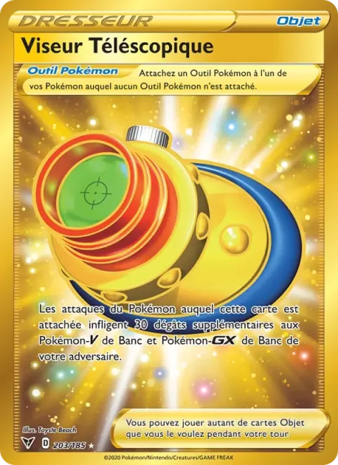 Carte Pokémon Viseur Téléscopique 203/185, extension Voltage Éclatant
