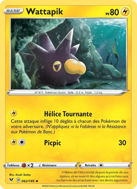 Carte Pokémon Wattapik 062/185, extension Voltage Éclatant